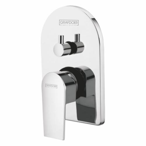 Single Lever Concealed Mixer & Diverter exposed parts kit consisting of operating Lever & Wall Flange Chrome